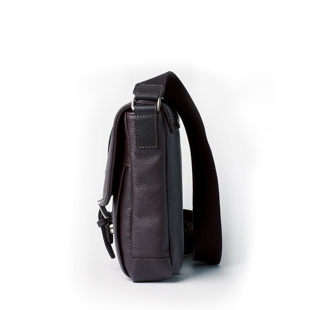 Dollaro brown leather with buckle shoulder bag, Alighieri Original ...