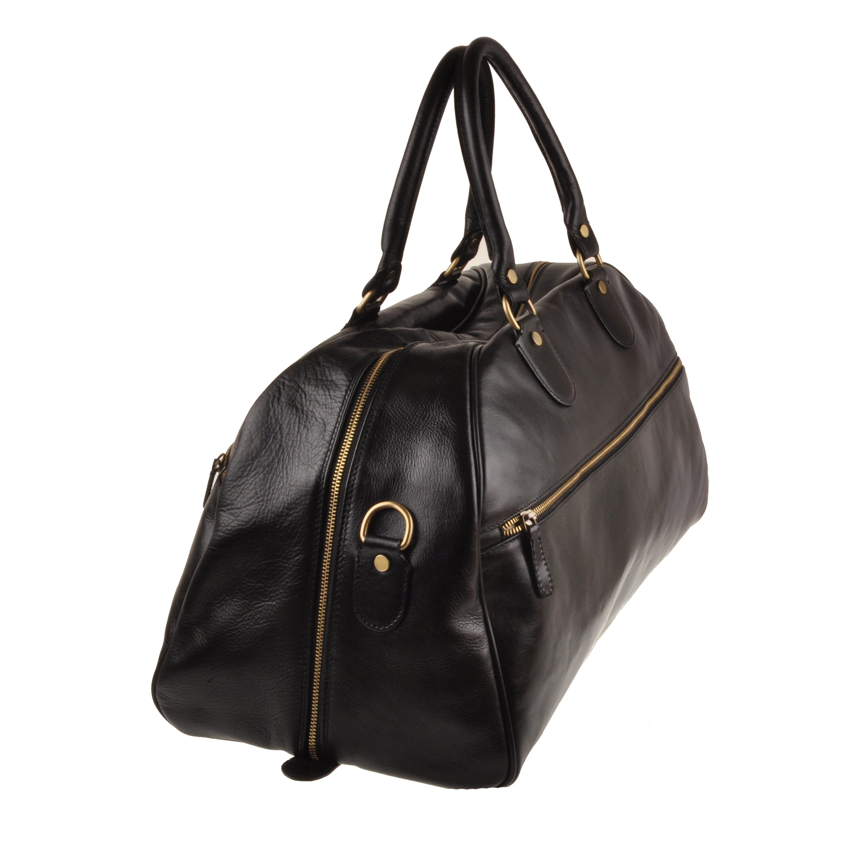 Leather black travel Bag Tiziano Ponte Vecchio by Original Tuscany Made in Italy