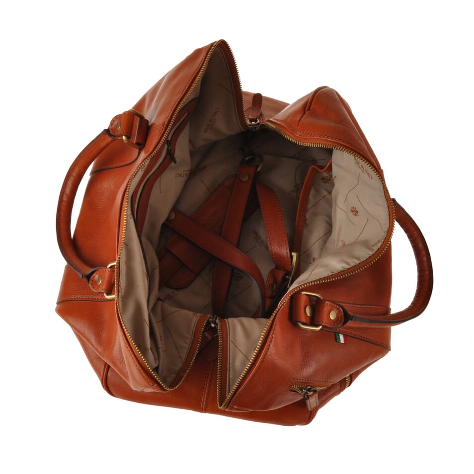 Leather travel Bag Michelangelo red Ponte Vecchio by Original