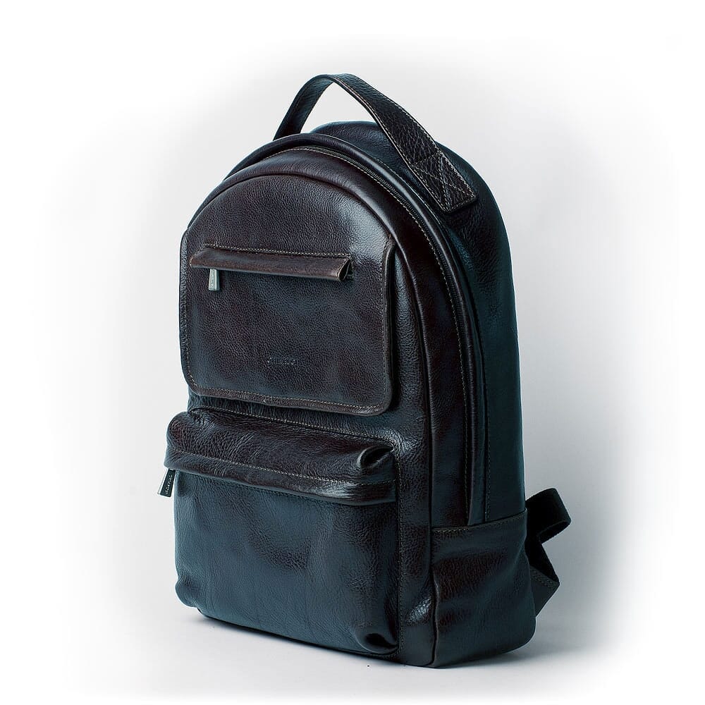 Blue leather backpack mens online