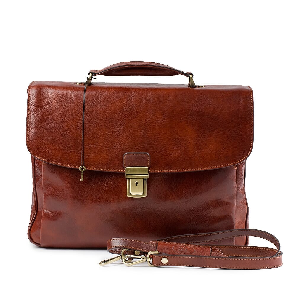Bramante Leather briefcase. Ponte Vecchio by Original Tuscany Made in Italy