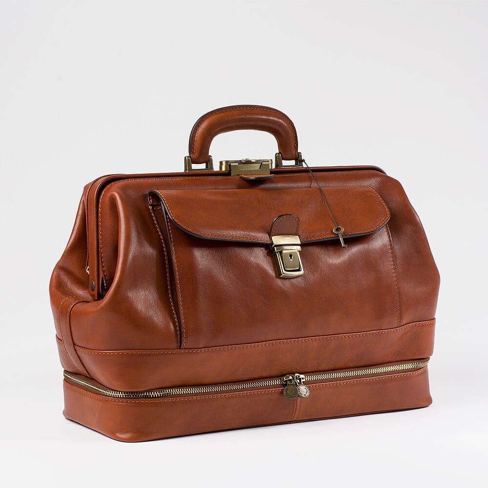 Brown Leather Doctor Bag Lorenzo Ponte Vecchio by Original Tuscany